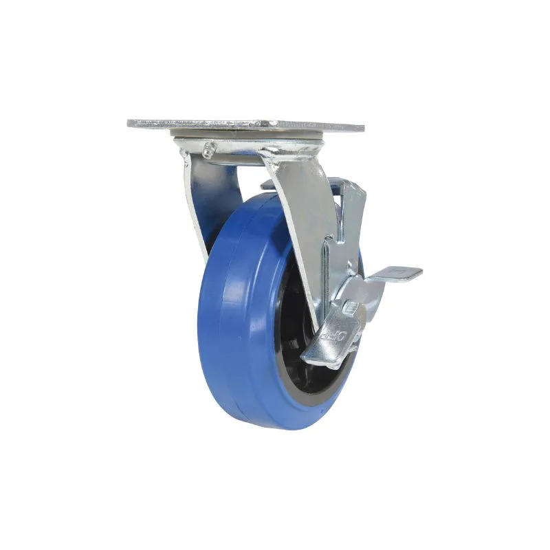 Vestil CST-BB-6X2ER-SWB Elastic Rubber Swivel With Brake Caster