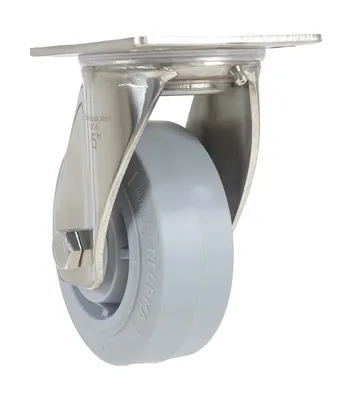 Vestil CST-E-SS-5X2TPR-S caster wheel shown from an alternate angle