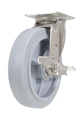 Vestil CST-E-SS-8X2TPR-SWB Thermoplastic Rubber Swivel With Brake Caster