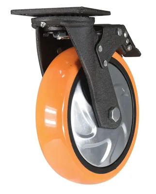 Vestil CST-E6-8X2PUP-SWTB Polyurethane Swivel With Total Brake Caster 1