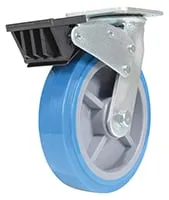 Vestil CST-KB-8X2PUP-SWTB caster wheel shown from an alternate angle