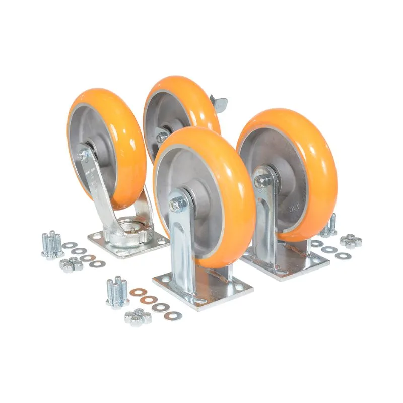Vestil D-CK4-C34D Polyurethane Caster Kit 8000 lb. Capacity