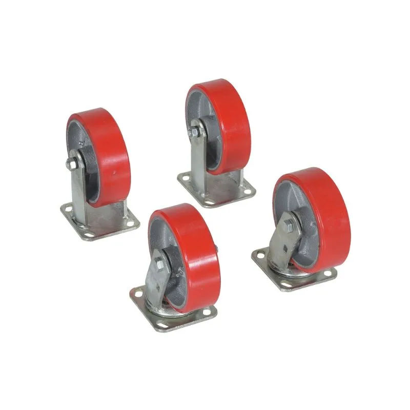Vestil D-CK4-PU6-2 Poly On Steel Caster Kit 4800 Lb. Capacity