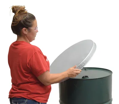 Vestil DC-235-15PKG Galvanized Steel Closed Head Drum Cover 4