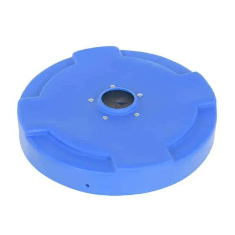 Vestil DC-P-55-CANF-BU Low-Density Polyethylene Drum Recycling Lid with Flaps Closed