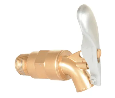 Vestil DFT-AL Brass Plated Aluminum Manual Drum Faucet with Lockable Handle