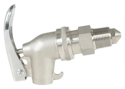 Vestil DFT-SS Stainless Steel Manual Drum Faucet with Spring Loaded Handle