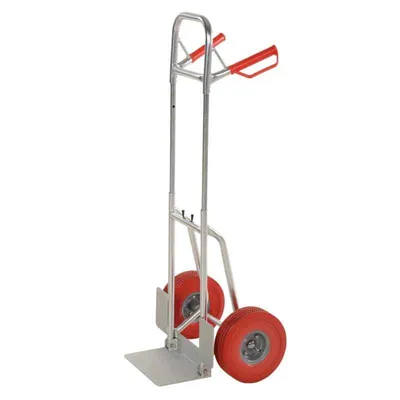 Vestil DHHT-250A-FD-UR Aluminum Fold Down Hand Truck with Red Flat-Free Urethane (2)