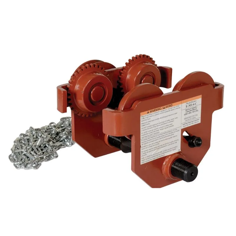 Vestil E-MT-4-C Steel Geared Eye Manual Trolley
