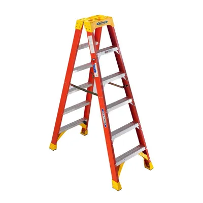 Vestil FBTFL-6 Fiberglass Twin Front Ladder