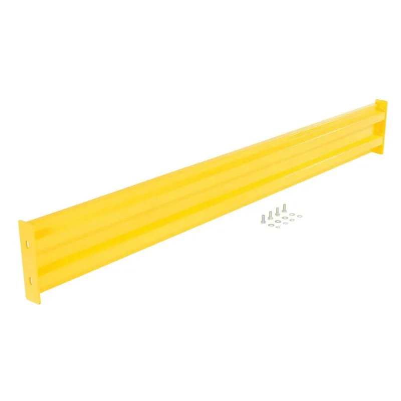 Vestil GR-F2R-BO-8-YL Steel 2 Ribbed Bolt On Style Guard Rail