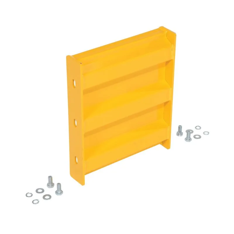 Vestil GR-F3R-BO-1-YL Steel 3 Ribbed Bolt On Style Guard Rail