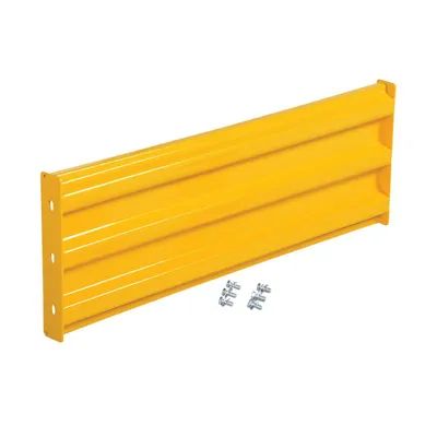 Vestil GR-F3R-BO-4-YL Steel 3 Ribbed Bolt On Style Guard Rail