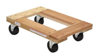 Vestil HDOF-1624-12-NM Hardwood Open Deck Dolly with Non Marking Casters