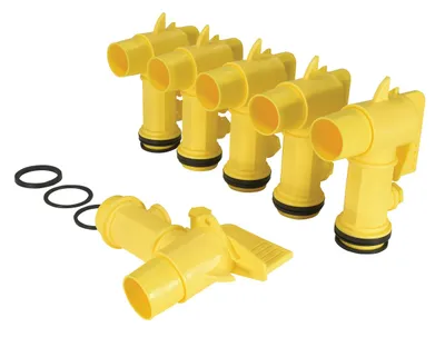 Vestil JDFT-6PKG Polyethylene Bung Jumbo Manual Drum Faucet 1