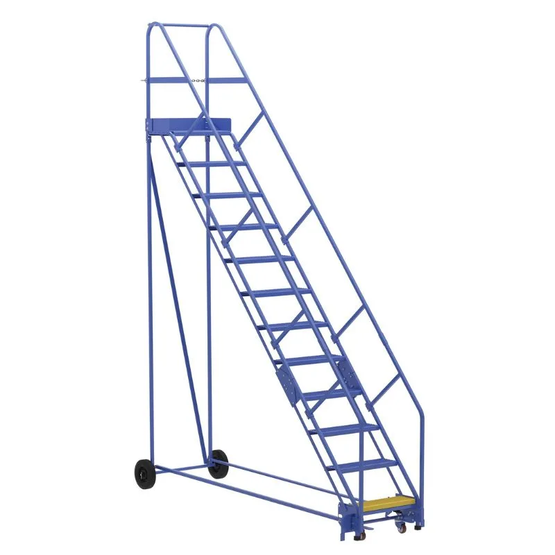 Vestil LAD-12-14-P-EZ Steel Rolling Warehouse Ladder