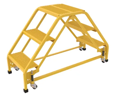 Vestil LAD-DD-P-18-3-P Steel Double Sided Step Ladder 3 Perforated