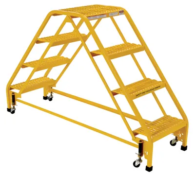 Vestil LAD-DD-P-18-4-G DBL Steel Double Sided Step Ladder 4 Grip Strut 5