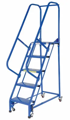 Vestil LAD-PW-18-5-P rolling ladder shown from an alternate angle