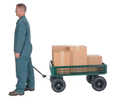 Vestil LSC-3052-PCW Steel Landscape Cart with Plastic Crate
