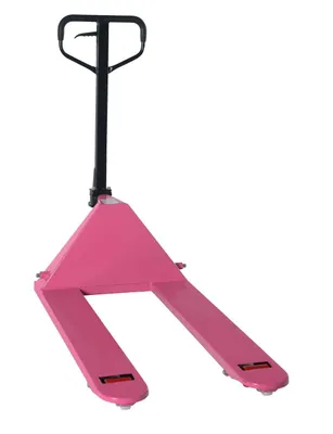 Vestil PM5-2748-PINK pallet jack shown from an alternate angle
