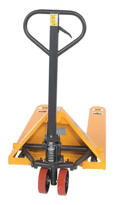 Vestil PM5-2748-Y pallet jack shown from an alternate angle