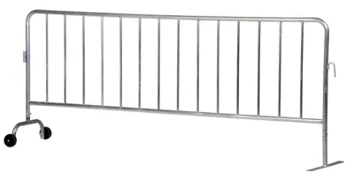 Vestil PRAIL-102-G-W Steel Crowd Control Interlocking Barrier with Feet