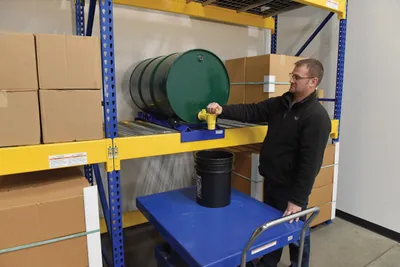 Vestil PRDC-42-R drum handling equipment shown from an alternate angle