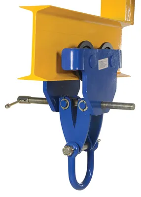 Vestil QIT-12 i beam trolley shown from an alternate angle