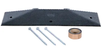 Vestil RSH-120-EM-A Rubber Speed Hump Male End Cap Asphalt Hardware 2