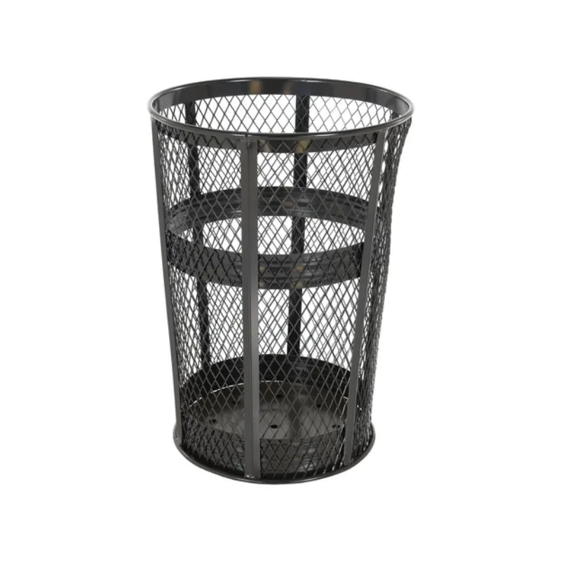 Vestil TR-MXR-48-BK Steel Trash Receptacle Round