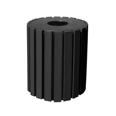 Vestil TR-PR-33-BK 100% Recycled Plastic Trash Receptacle Round