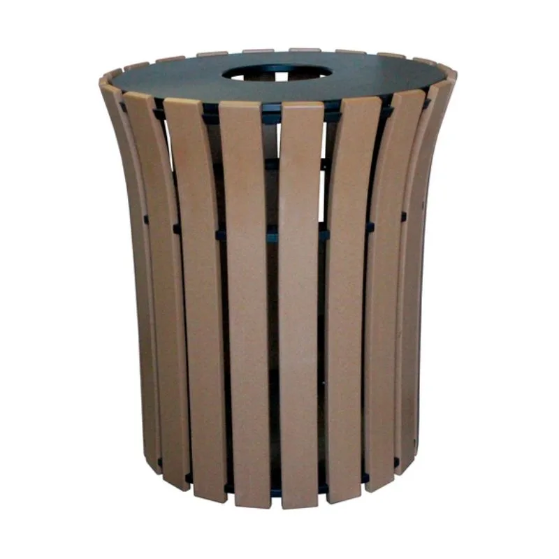 Vestil TR-PRF-33-CD 100% Recycled Plastic Trash Receptacle Flared Round