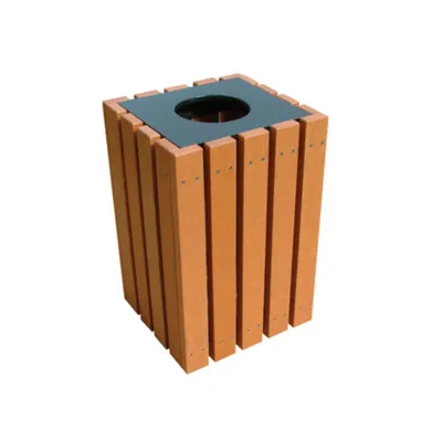 Vestil TR-PSQ-22-BK-CD 100% Recycled Plastic Square Trash Receptacle