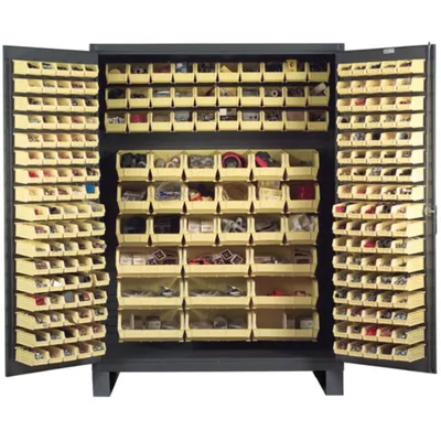Vestil VSC-SSC-227 Steel/Plastic Storage Cabinet with 227 Yellow Bins