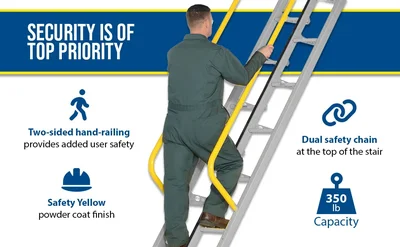 Vestil ATS-9-56-HDG Galvanized Alternate Tread Stair - product feature image