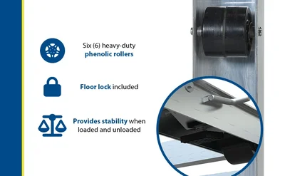 Vestil Aluminum Pallet Dolly With Tilt & Floor Lock 42 In. x 48 In. 4,000 Lb. Capacity Silver - product feature image