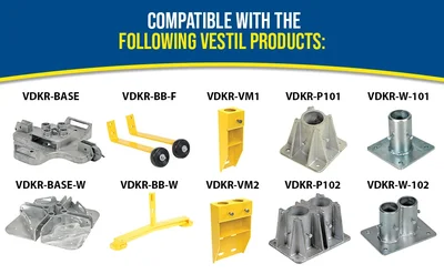 Vestil VDKR-6 Steel Safety Railing 6 Ft. Length - product feature image