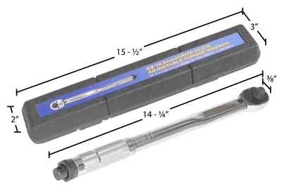 Vestil TW-38 Steel Torque 3/8 In. Drive Wrench - dimensional drawing