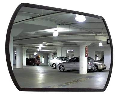 Vestil CNVX-1812-O Acrylic Rectangular Convex Outdoor Mirror 18 In Diameter 20+ Ft Viewing Distance Silver An acrylic Convex mirror elimina