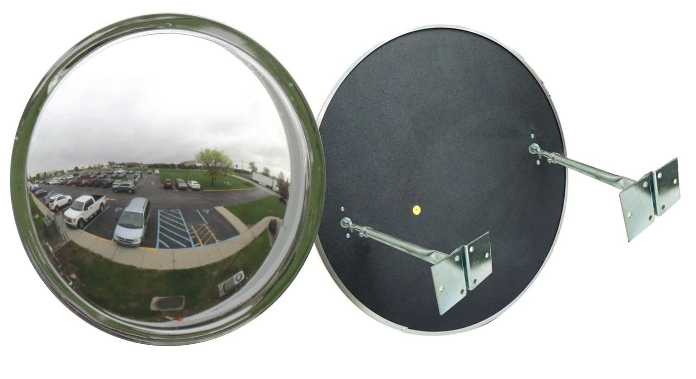 Vestil CNVX-W-42 Acrylic Deep Indoor Convex Mirror 47 In Diameter 50+ Ft Viewing Distance Silver 42" wide view Convex mirror provides pro