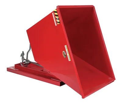 Vestil Steel Medium Duty Self Dumping Hopper 1 Cubic Yard 4000 Lb. Capacity Soda Red
