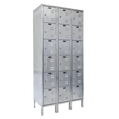 Vestil LOCK-5418-SS63 Stainless Steel Lockers 3 Columns with 6 Rows 54 In