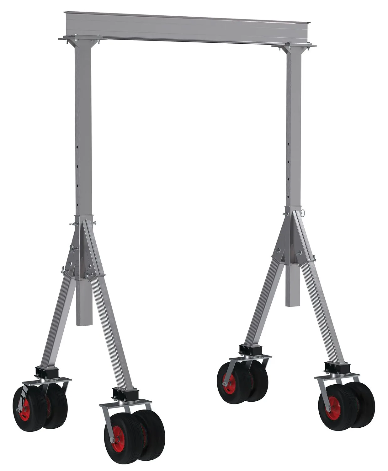 Vestil AHA-4-8-12-PNU adjustable height aluminum gantry cranes with pneumatic caster