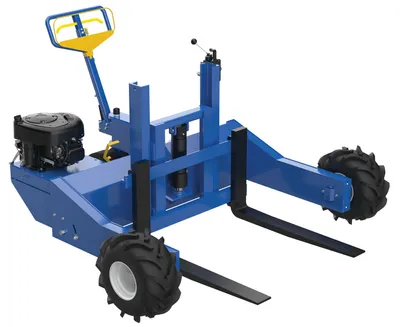 Vestil Steel Heavy Duty 344CC Gas Powered Drive and Lift All-Terrain Pallet Truck 48 In. Long Adjustable Width Forks 4,000 Lb. Capacity Blue