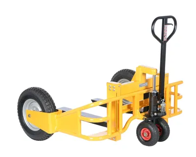 Vestil ALL-T-HD all terrain pallet truck shown from an alternate angle