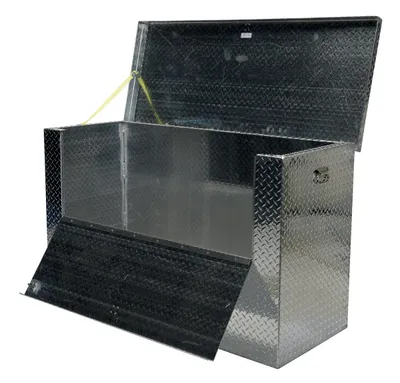 Vestil APTS-2460-FD aluminum tread plate portable tool boxe shown from an alternate angle