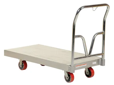 Vestil ASD-2448 aluminum sheet deck platform truck shown from an alternate angle