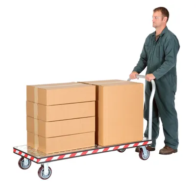 Vestil ATP-C-2460 heavy duty aluminum treadplate platform truck shown from an alternate angle