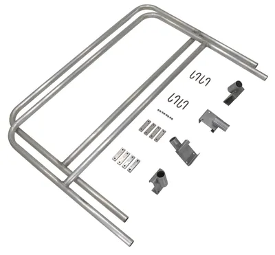 Vestil Aluminum Bolt On Handrail 10 Ft. For Aluminum Walk Ramps Retro Fit Silver